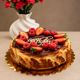 Soomy Cake cheesecake decorated with berries